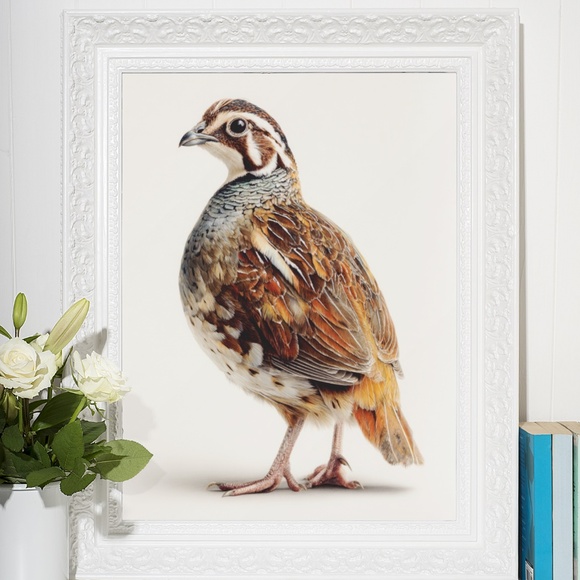 Watercolor Quail Wall Art Print, Unframed - Vibrant Nature-Inspired Home Decor - Picture 6 of 6